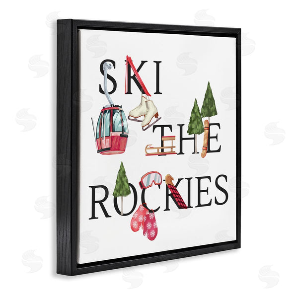 Stupell Industries Ziwei Li | Ski The Rockies Winter Seasonal Sports Phrase Wall Art
