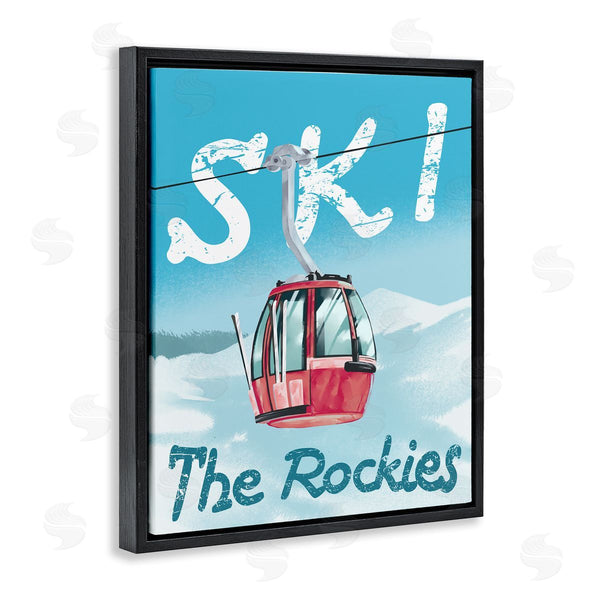 Stupell Industries Ziwei Li | Ski Trolly The Rocky Mountains Winter Blue Wall Art