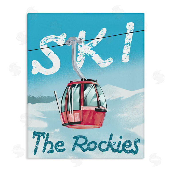 stupell industries Ziwei Li | Ski Trolly The Rocky Mountains Winter Blue Wall Art