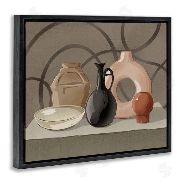 Stupell Industries Ziwei Li | Sleek Pottery Vase Still Life Spiral Pattern Wall Art