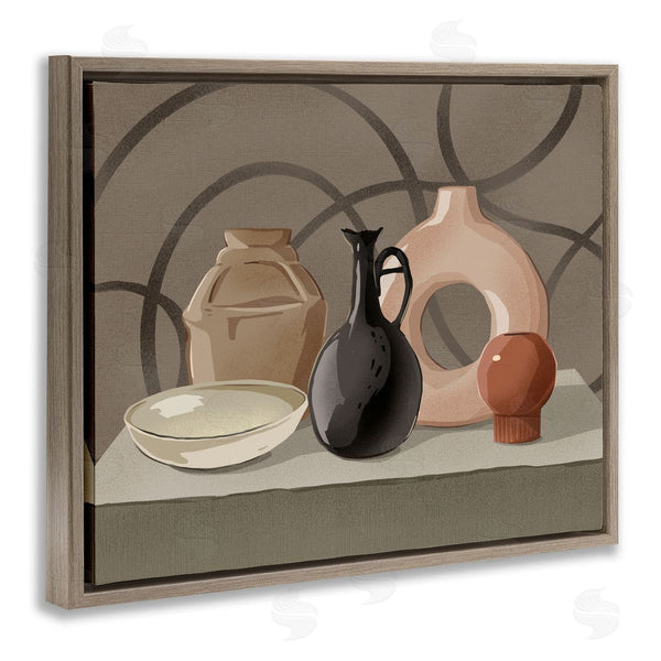 Stupell Industries Ziwei Li | Sleek Pottery Vase Still Life Spiral Pattern Wall Art