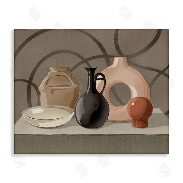 stupell industries Ziwei Li | Sleek Pottery Vase Still Life Spiral Pattern Wall Art