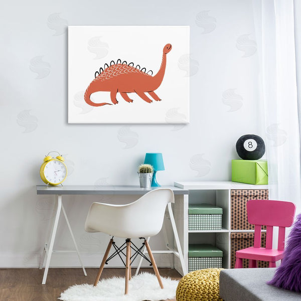 Stupell Industries Ziwei Li | Smiling Red Dinosaur Wall Art