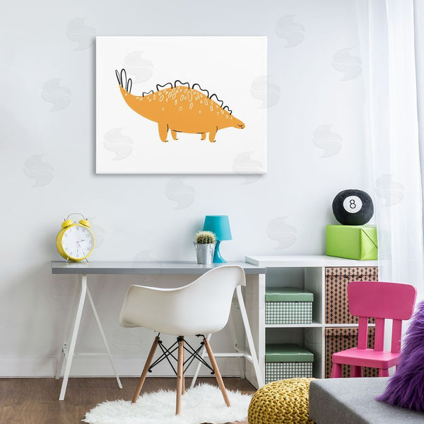 Stupell Industries Ziwei Li | Smiling Yellow Dinosaur Fun Spotted Kids' Reptile Wall Art
