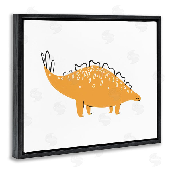 Stupell Industries Ziwei Li | Smiling Yellow Dinosaur Fun Spotted Kids' Reptile Wall Art