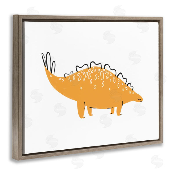Stupell Industries Ziwei Li | Smiling Yellow Dinosaur Fun Spotted Kids' Reptile Wall Art