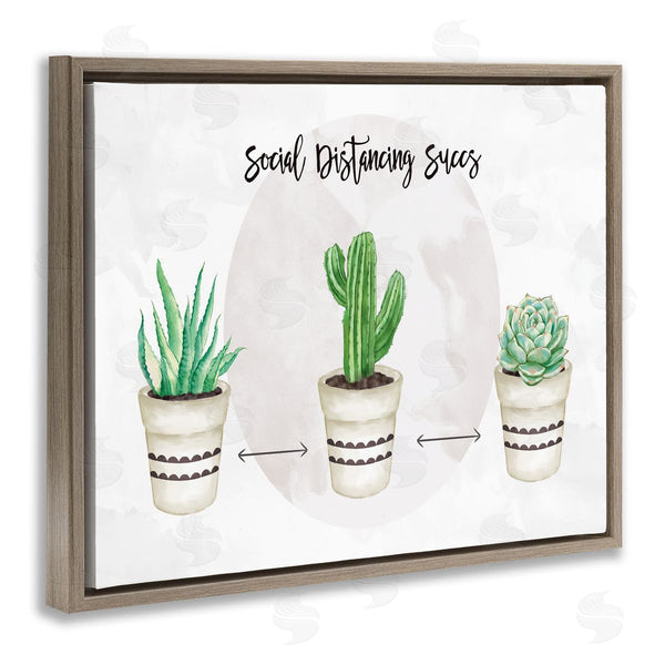 Stupell Industries Ziwei Li | Social Distancing Succs Humorous Succulent Pun