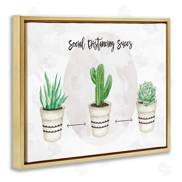 Stupell Industries Ziwei Li | Social Distancing Succs Humorous Succulent Pun