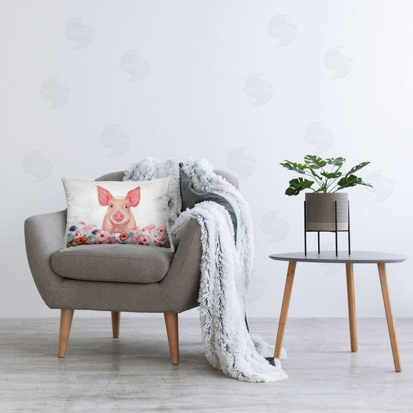 Stupell Industries Ziwei Li | Soft Floral Pig Portrait