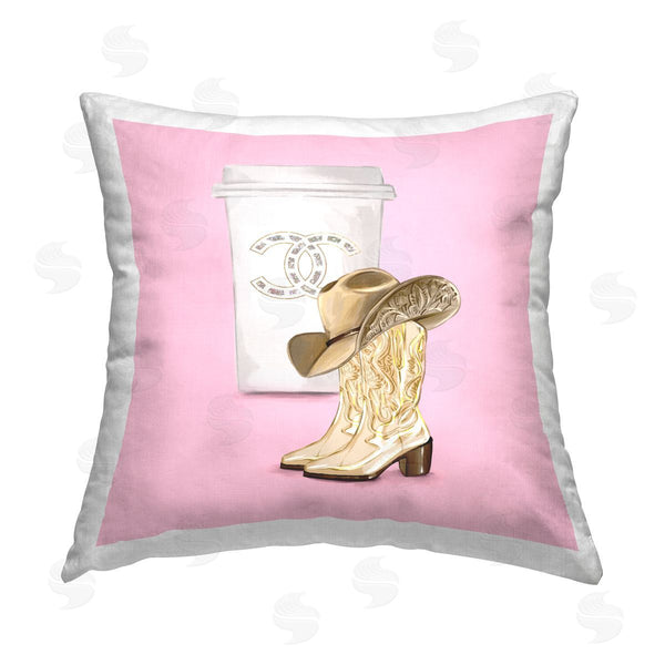 stupell industries Ziwei Li | Southern Fashion Glam Cowgirl Boots Printed Throw Pillow