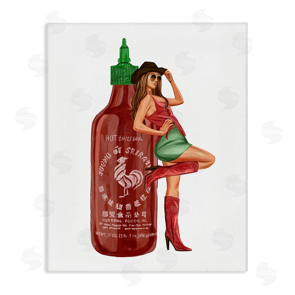 stupell industries Ziwei Li | Southern Girl Hot Sauce Bottle Wall Art