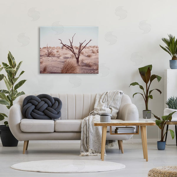 Stupell Industries Ziwei Li | Southwestern Desert Tree Landscape Soft Muted Brush Wall Art