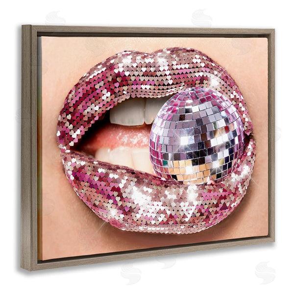Stupell Industries Ziwei Li | Sparkle Lips & Disco Ball Wall Art