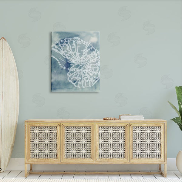 Stupell Industries Ziwei Li | Spiral Seashell Nautilus Sea Life Watercolor Pattern Wall Art
