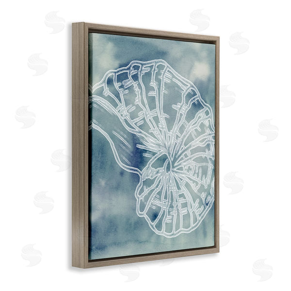Stupell Industries Ziwei Li | Spiral Seashell Nautilus Sea Life Watercolor Pattern Wall Art