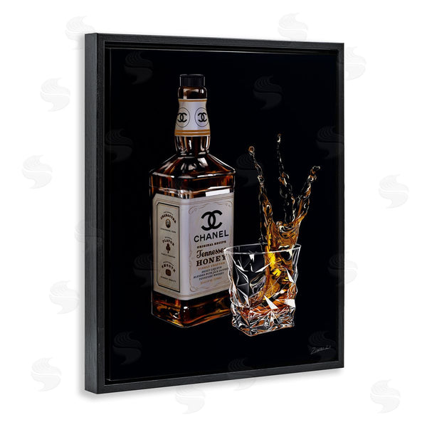 Stupell Industries Ziwei Li | Splashing Liqueur Glam Whiskey Bottle