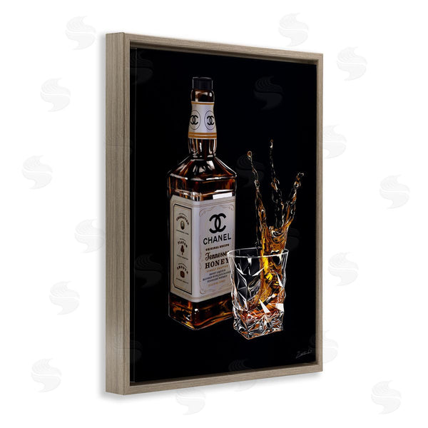 Stupell Industries Ziwei Li | Splashing Liqueur Glam Whiskey Bottle