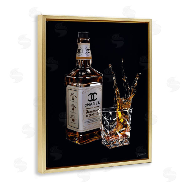 Stupell Industries Ziwei Li | Splashing Liqueur Glam Whiskey Bottle