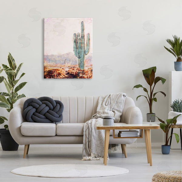 Stupell Industries Ziwei Li | Standing Tall Cactus Arid Vegetation Dry Mountainous Plains Wall Art