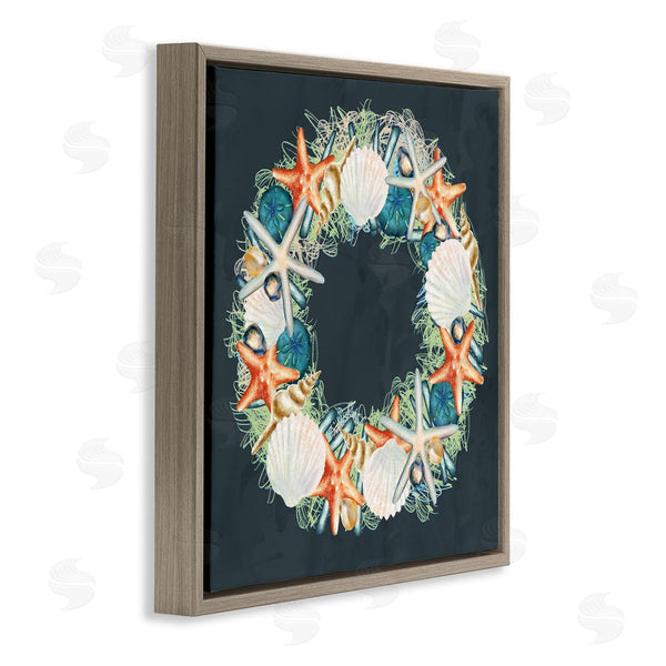 Stupell Industries Ziwei Li | Starfish And Nautical Seashell Wreath