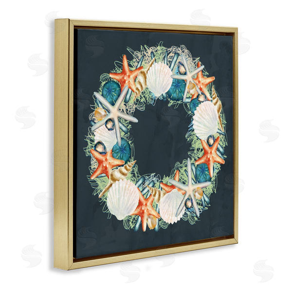 Stupell Industries Ziwei Li | Starfish And Nautical Seashell Wreath