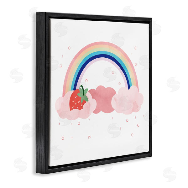 Stupell Industries Ziwei Li | Strawberry And Rainbow Pink Cloud Polka Dots Wall Art