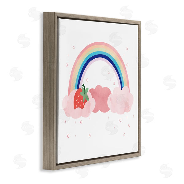 Stupell Industries Ziwei Li | Strawberry And Rainbow Pink Cloud Polka Dots Wall Art