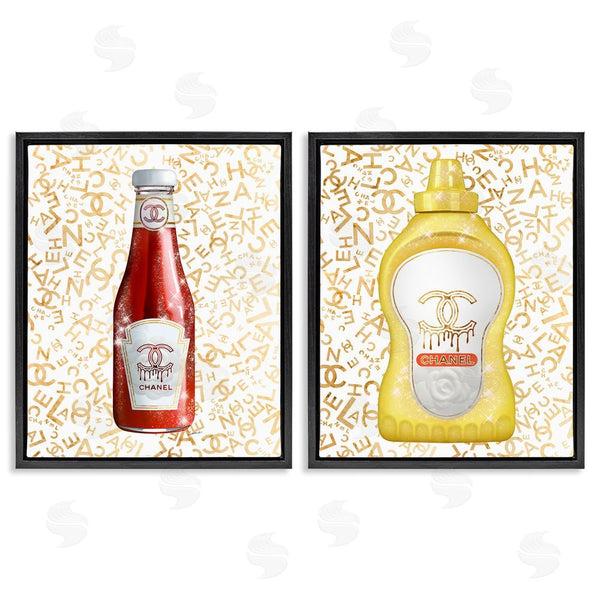 Stupell Industries Ziwei Li | Stylish Melting Fashion Logo Diner Condiments Wall Art