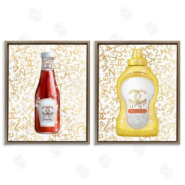 Stupell Industries Ziwei Li | Stylish Melting Fashion Logo Diner Condiments Wall Art