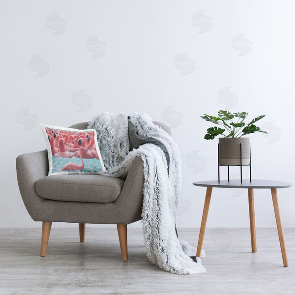 Stupell Industries Ziwei Li | Summer Flamingos In Pool Printed Throw Pillow