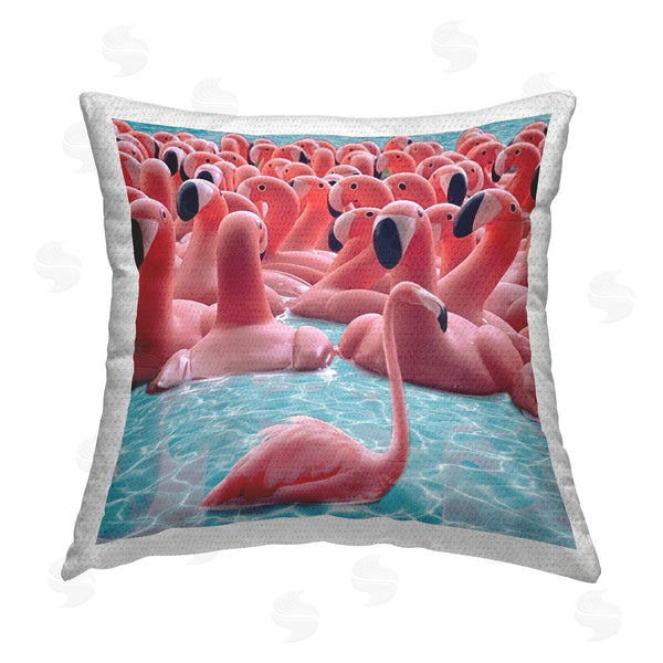 Stupell Industries Ziwei Li | Summer Flamingos In Pool Printed Throw Pillow