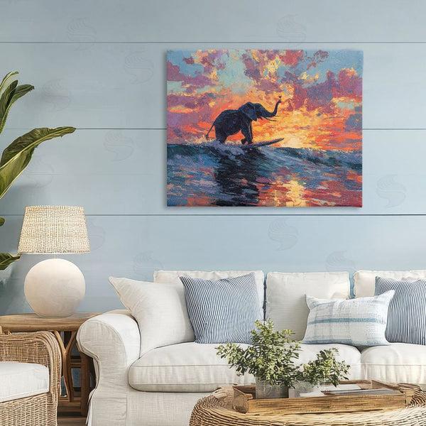 Stupell Industries Ziwei Li | Sunset Surf Elephant Wall Art
