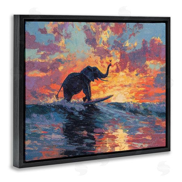 Stupell Industries Ziwei Li | Sunset Surf Elephant Wall Art