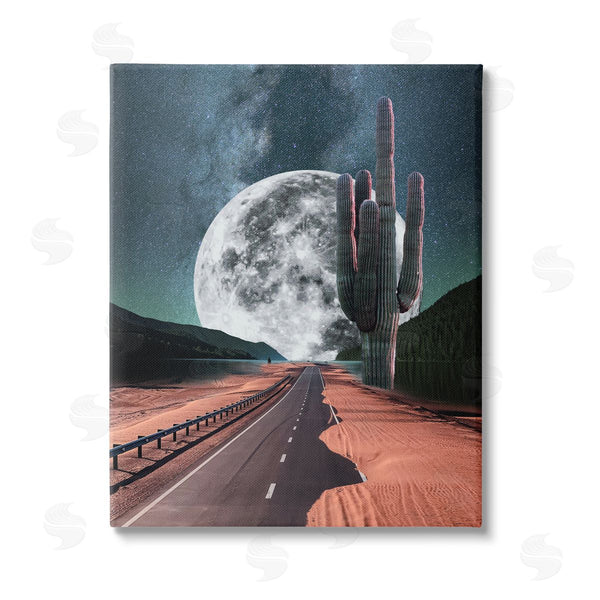 stupell industries Ziwei Li | Surreal Moon & Desert Highway Wall Art