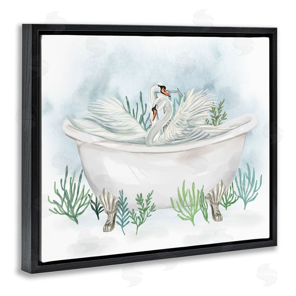 Stupell Industries Ziwei Li | Swan Duo Bathtub Botanicals Wall Art