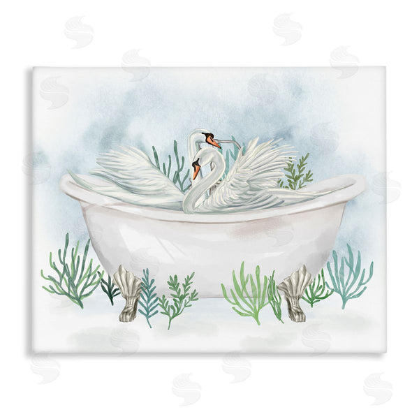stupell industries Ziwei Li | Swan Duo Bathtub Botanicals Wall Art
