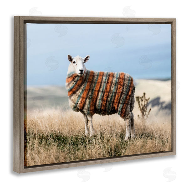 Stupell Industries Ziwei Li | Sweater Weather Sheep Animal Farm Plaid