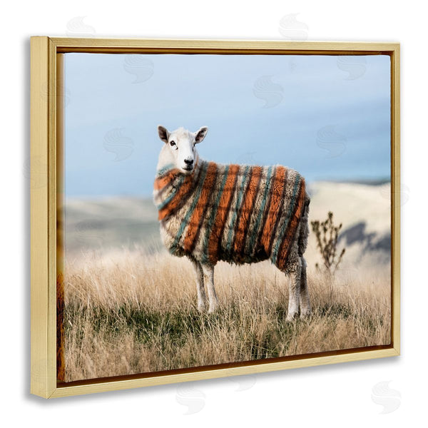 Stupell Industries Ziwei Li | Sweater Weather Sheep Animal Farm Plaid