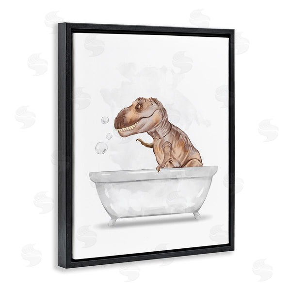 Stupell Industries Ziwei Li | T-Rex Dino In Bubble Bath