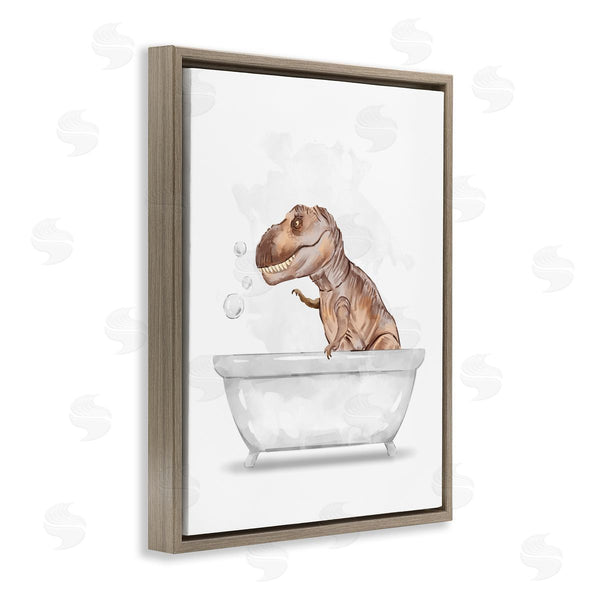 Stupell Industries Ziwei Li | T-Rex Dino In Bubble Bath