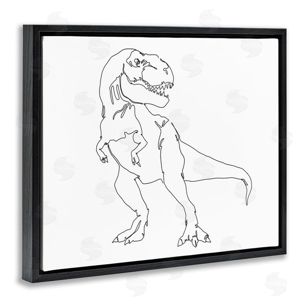 Stupell Industries Ziwei Li | T-Rex Dinosaur Portrait Minimal Outline Linework