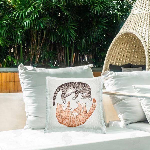 Stupell Industries Ziwei Li | Tabby Cats Duo Printed Throw Pillow