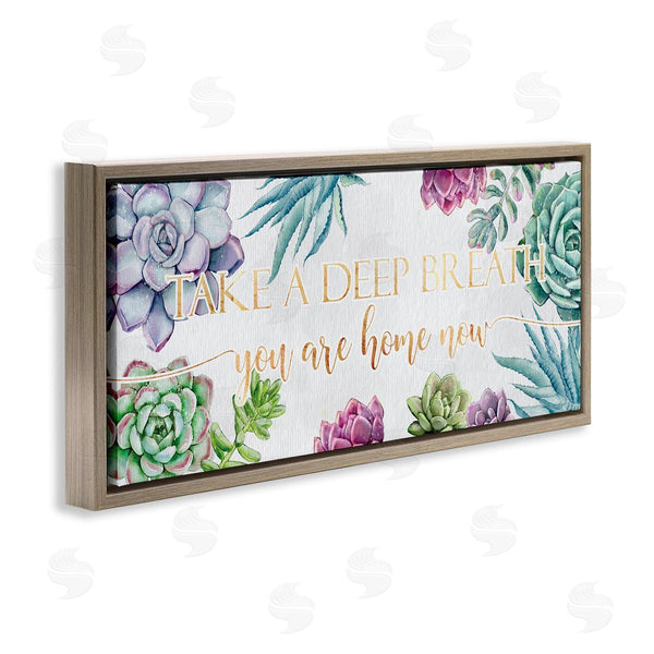 Stupell Industries Ziwei Li | Take A Deep Breath Phrase Succulent Plants