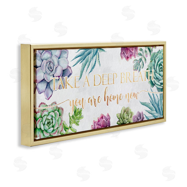 Stupell Industries Ziwei Li | Take A Deep Breath Phrase Succulent Plants