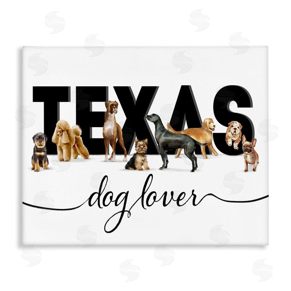 stupell industries Ziwei Li | Texas for Dog Lovers Family Favorite Pets Wall Art