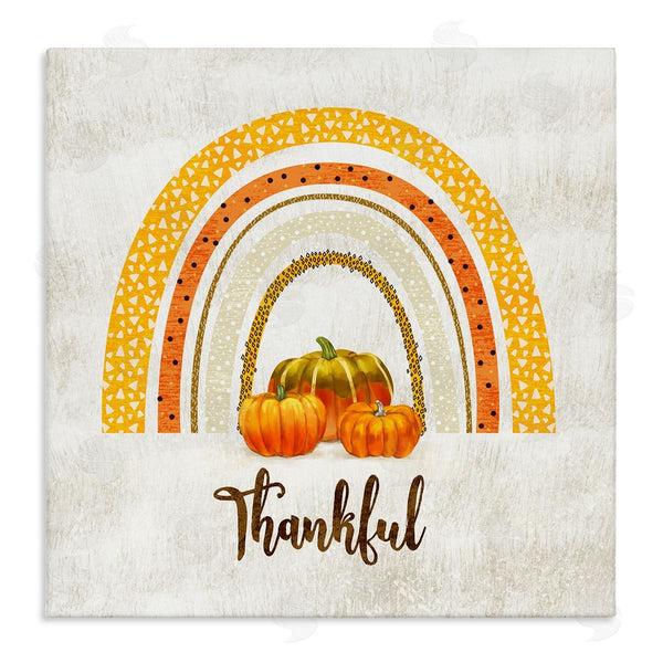 stupell industries Ziwei Li | Thankful Text Orange Autumn Rainbow Abstract Patterns Wall Art
