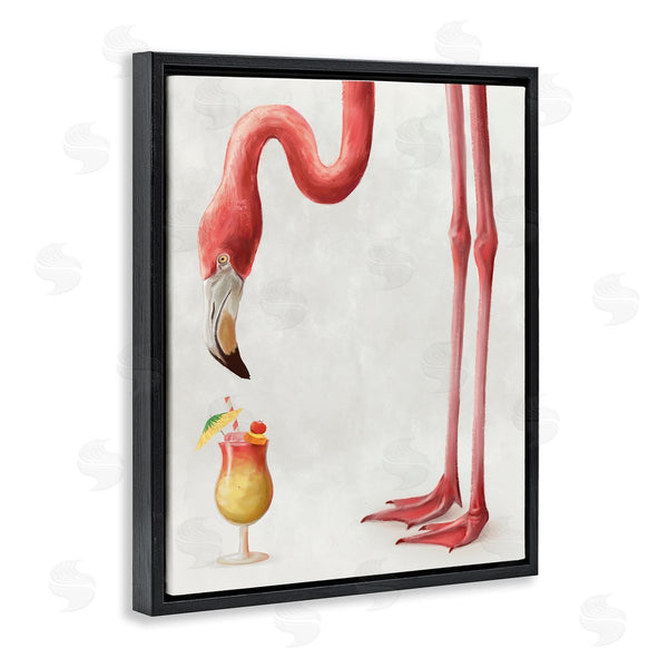 Stupell Industries Ziwei Li | Thirsty Pink Flamingo Mai Tai Tropical Cocktail