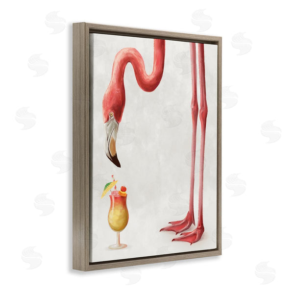 Stupell Industries Ziwei Li | Thirsty Pink Flamingo Mai Tai Tropical Cocktail
