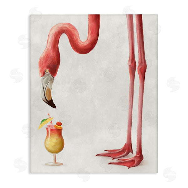 stupell industries Ziwei Li | Thirsty Pink Flamingo Mai Tai Tropical Cocktail