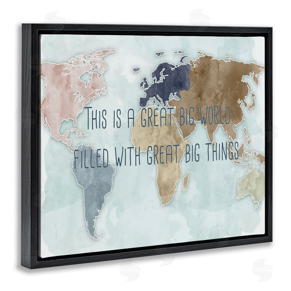 Stupell Industries Ziwei Li | This Is A Great Big World Phrase Map Of Continents